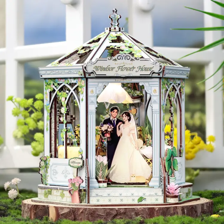MINIATUROWY DOMEK - DIY - Windsor Flower House - 235szt + Oświetlenie LED