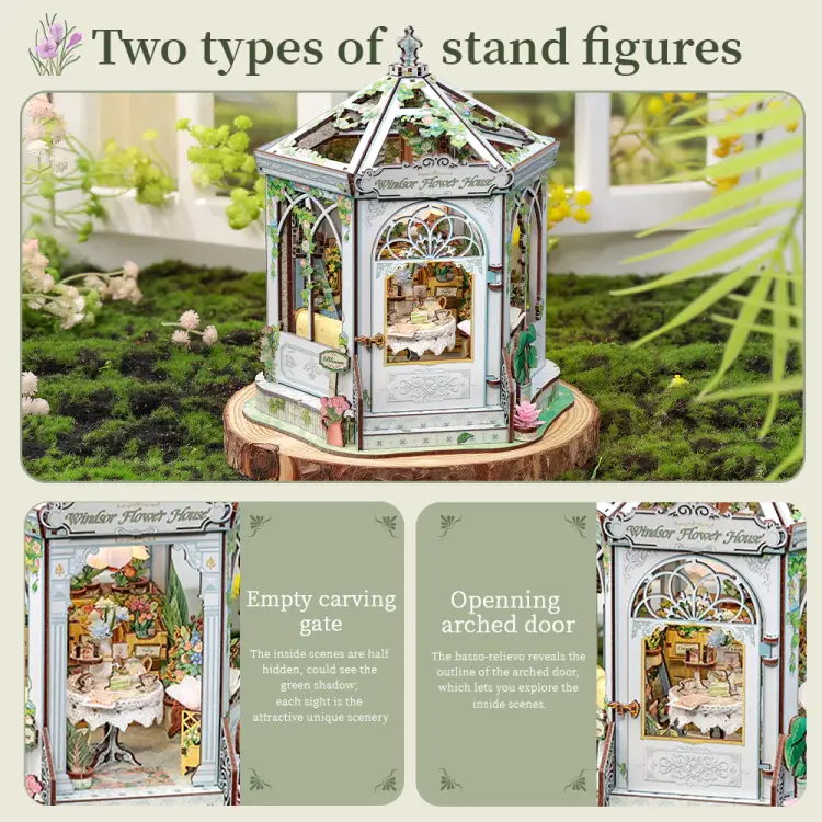 MINIATUROWY DOMEK - DIY - Windsor Flower House - 235szt + Oświetlenie LED