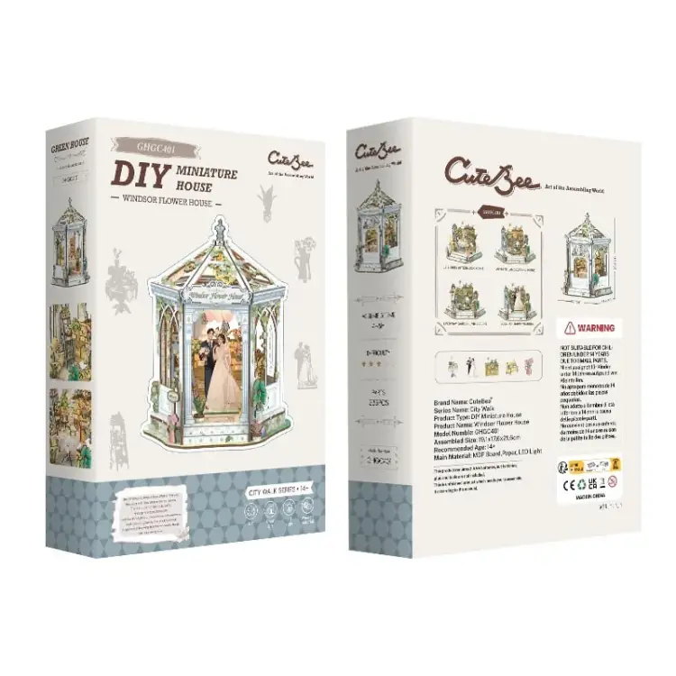 MINIATUROWY DOMEK - DIY - Windsor Flower House - 235szt + Oświetlenie LED