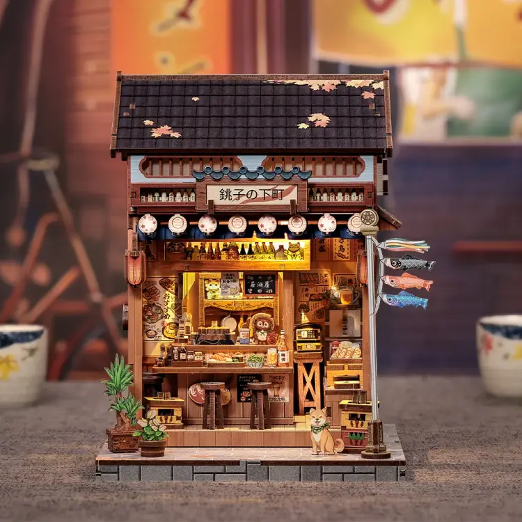 MINIATUROWY DOMEK - DIY - Choshi no Shitamachi - 218szt + Oświetlenie LED
