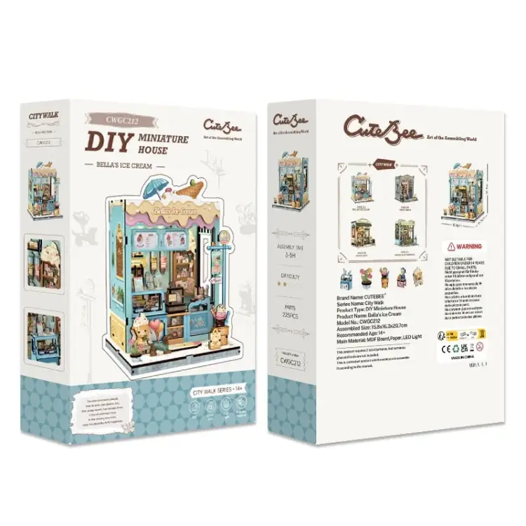 MINIATUROWY DOMEK - DIY - Lody Belli - 225 elementów + oświetlenie LED