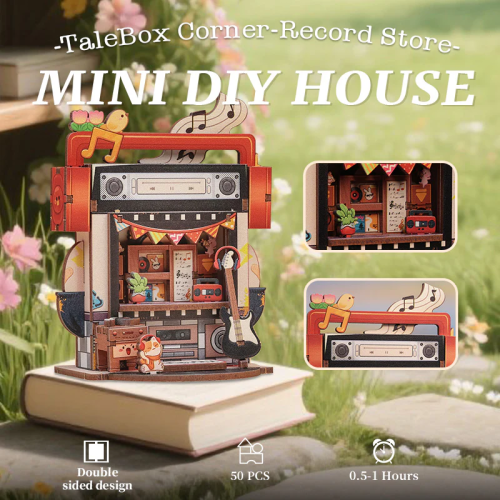 TALEBOX CORNER - Zestaw Mini House - Sklep z płytami - 52 szt.
