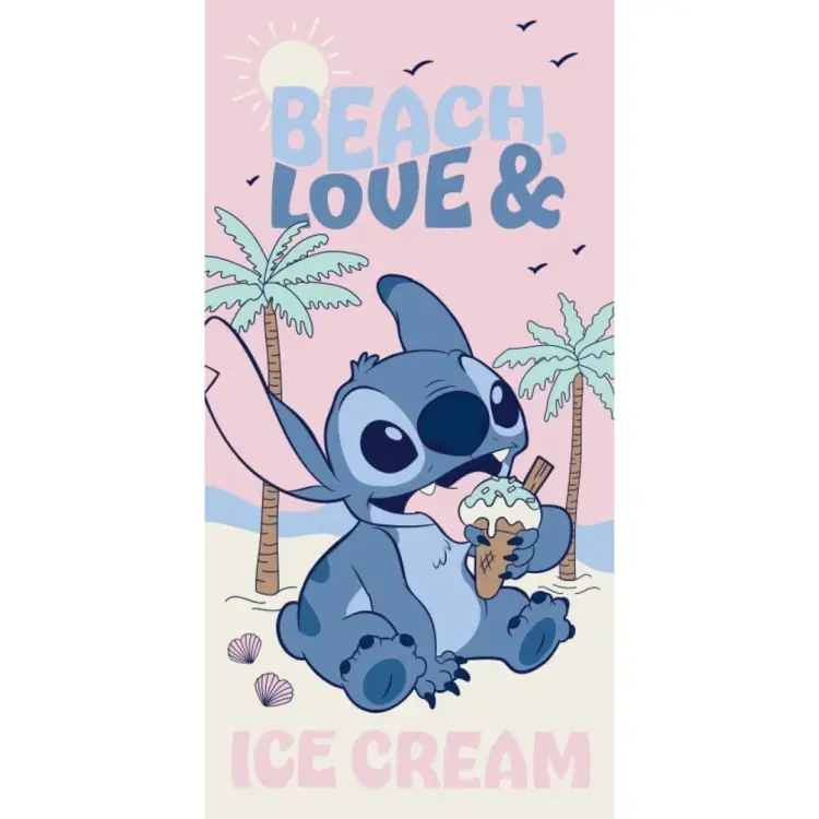 LILO & STITCH - Plaża, miłość i lody - Ręcznik plażowy 70x140cm