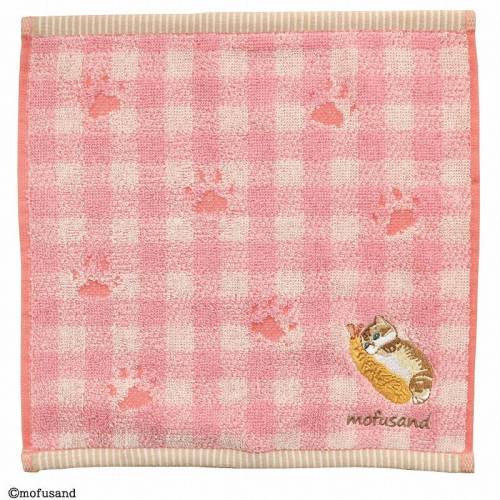 MOFUSAND - Kitten-Nyan Red Paw Print - Mini ręcznik 25x25cm