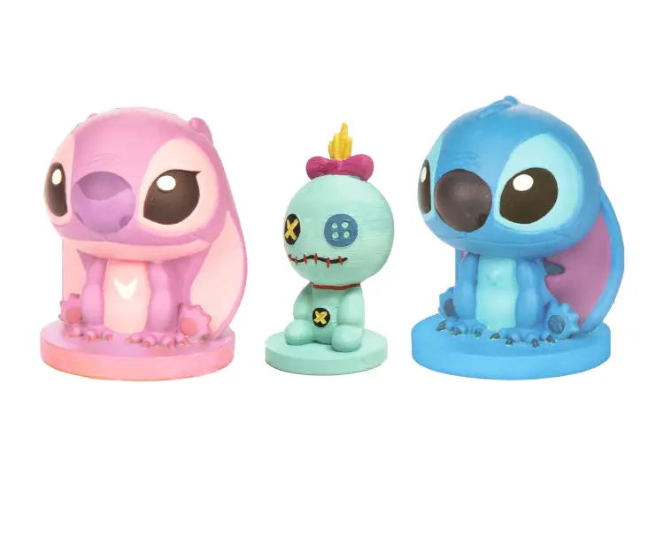 STITCH & ANGEL & SCRUMP - Zestaw 3 figurek do pomalowania