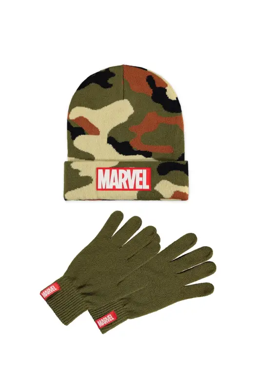 MARVEL - Logo - Zestaw upominkowy czapka i rękawiczki