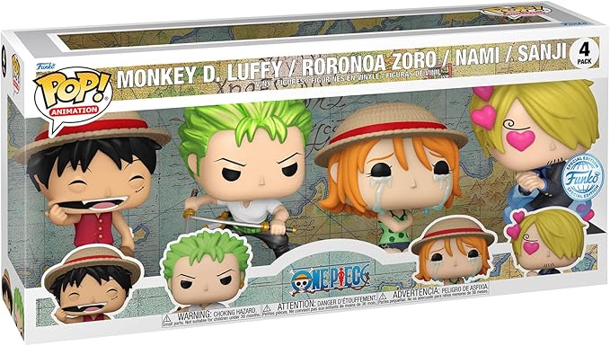 Funko pop One Piece Monkey D. Luffy, Roronoa Zoro, Nami, Sanji