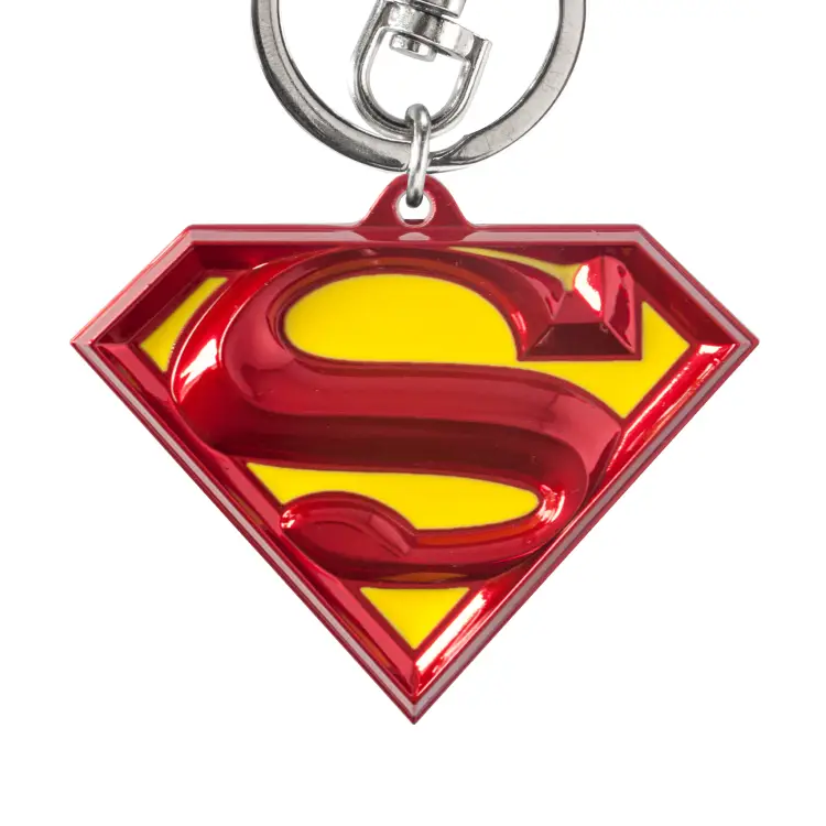 Monogram - SUPERMAN - Logo Colored - Pewter Keychain