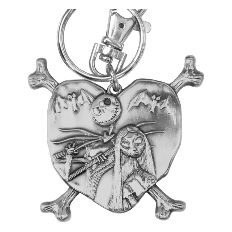 Monogram - NBX - Jack et Sally in Heart - Pewter Keychain