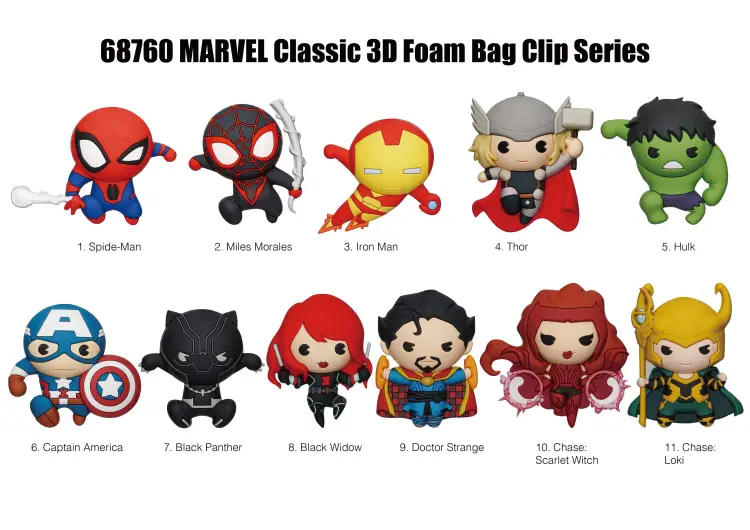 Monogram - MARVEL - Classic 3D - 3D Foam Bag Clip (Display 24 Pcs)