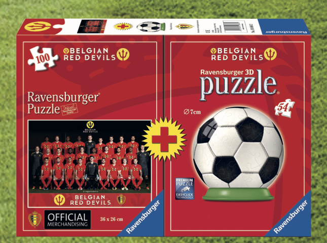 Ravensburger - BELGIAN RED DEVILS 2018 - Bi-Pack Puzzle 100p + Puzzle 3D
