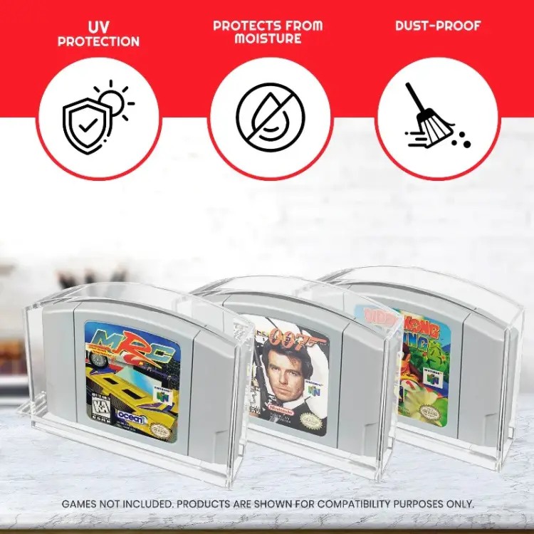 Evoretro - EVORETRO - PREMIUM Acrylic Case for N64 Cartridge pack of 2