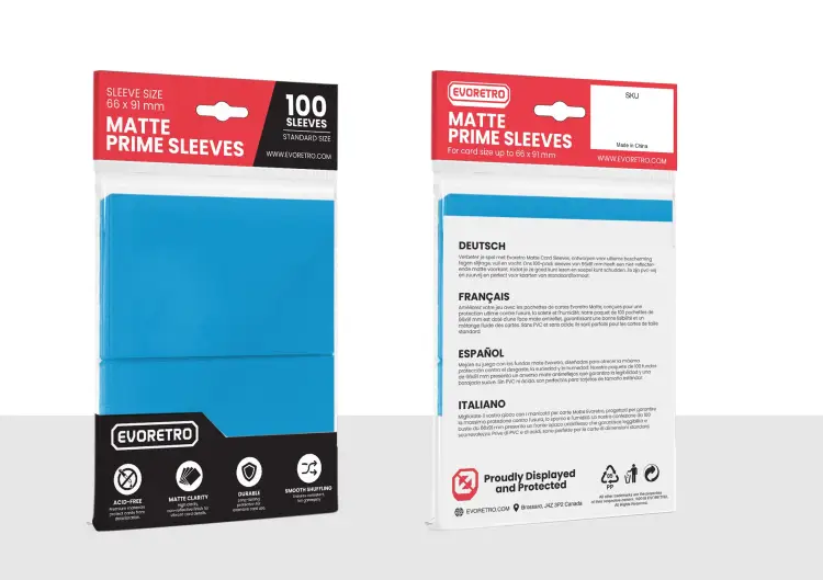 Evoretro - EVORETRO - Matte Card Sleeve Standard Size 66x91mm Light Blue 100-Pack