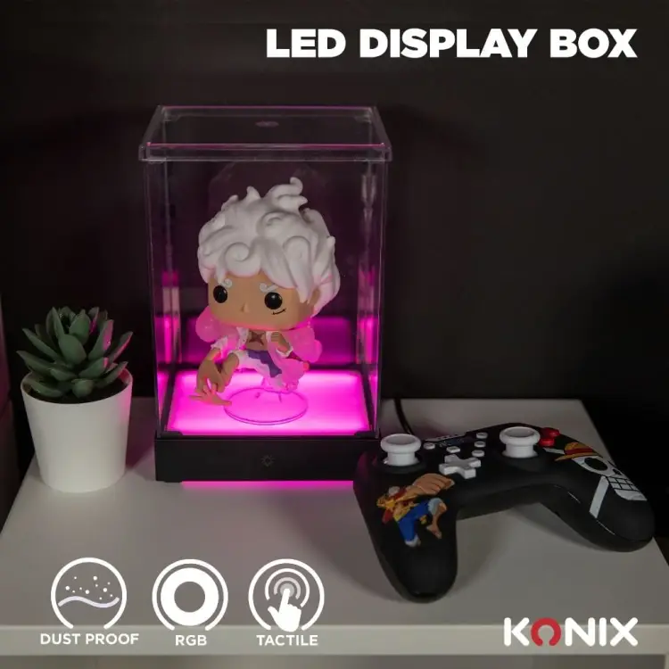 KONIX - LED DISPLAY BOX - Acrylic Lighting Display Case - 8 Lighting Modes