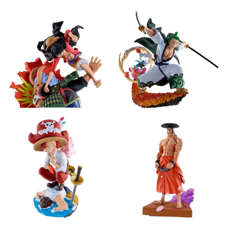 Megahouse - ONE PIECE - Logbox Re Birth Wano Kuni - 4 Statue Set Petitrama 9cm