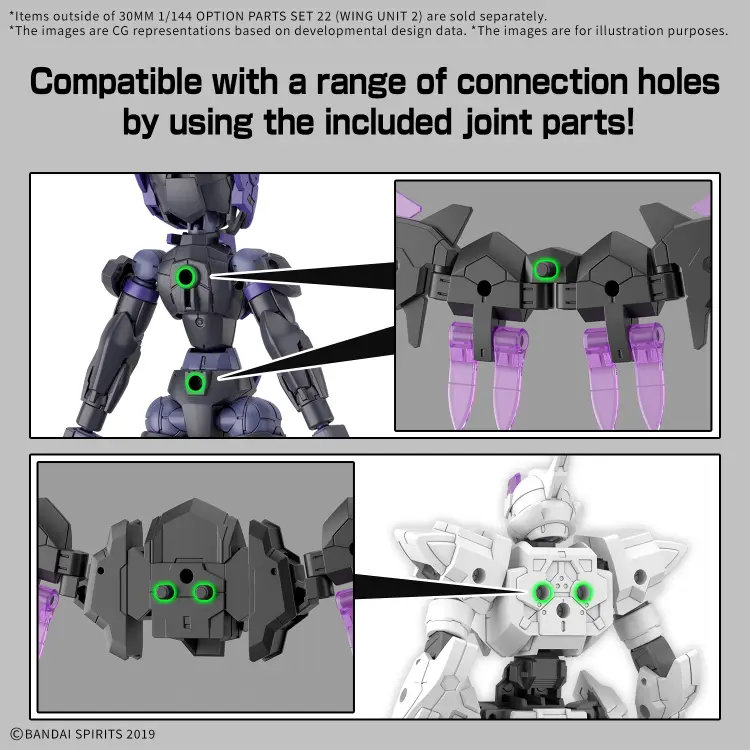Bandai Model Kit - 30MM - 1/144 Option parts set 22 (Wing unit 2) - Model Kit