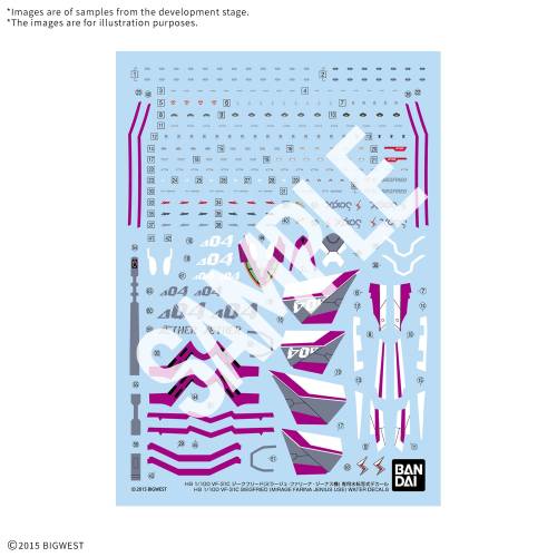 Bandai Model Kit - MACROSS - HG 1/100 VF-31C Siegfried (Farina Jenius) Decals - Model Kit