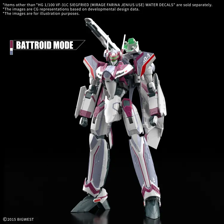 Bandai Model Kit - MACROSS - HG 1/100 VF-31C Siegfried (Farina Jenius) Decals - Model Kit