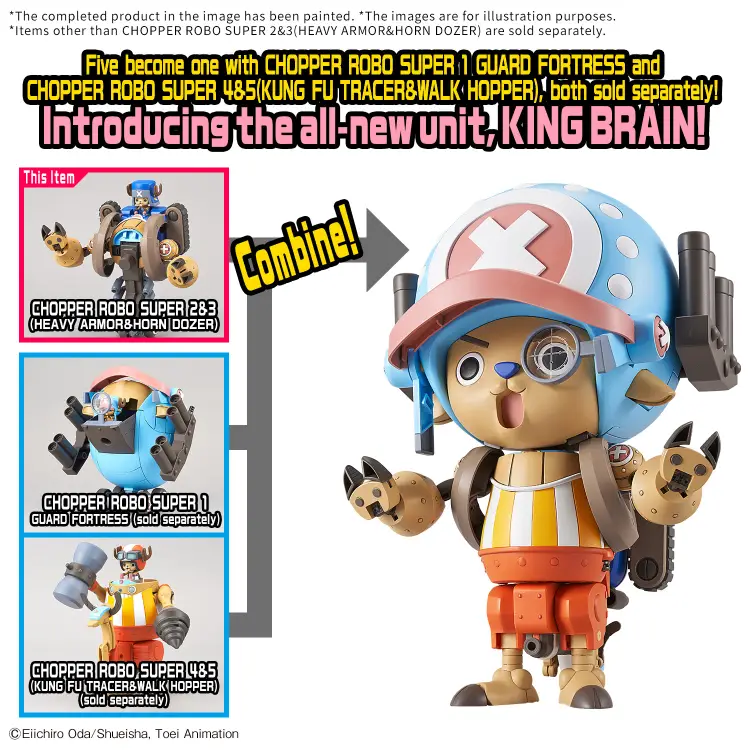 Bandai Model Kit - ONE PIECE- Chopper Robo Supper 2&3 Heavy Armor & Horn Dozer -Model Kit