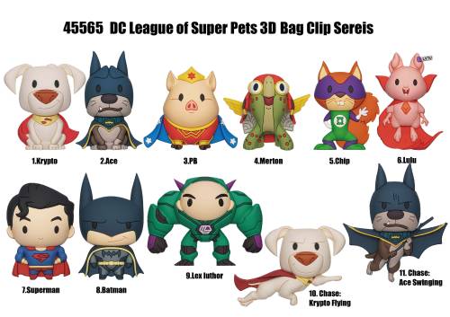 Monogram - DC SUPER PETS - Series 1 - 3D Foam Bag Clip (Display 24 Pcs)