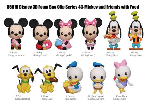 Monogram - MICKEY & FRIENDS - Series 43 - 3D Foam Bag Clip (Display 24 Pcs)