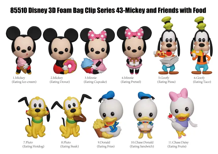 Monogram - MICKEY & FRIENDS - Series 43 - 3D Foam Bag Clip (Display 24 Pcs)