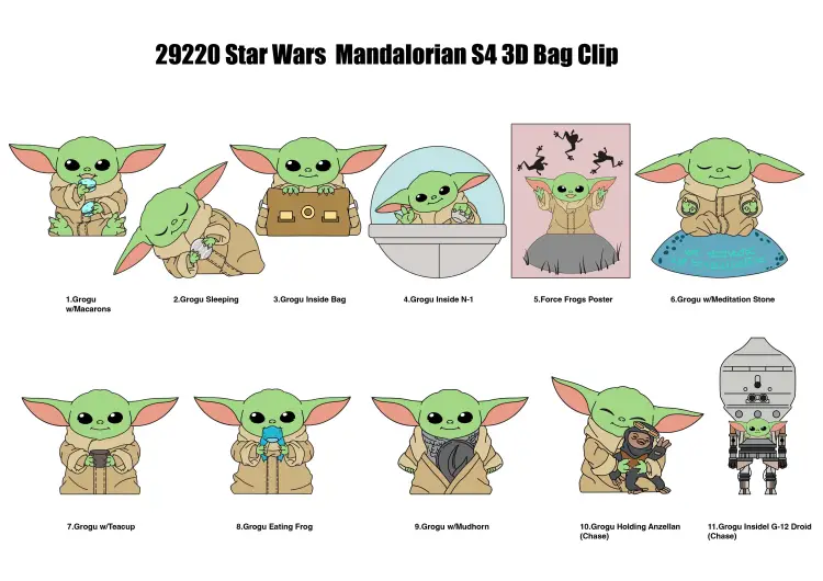 Monogram - MANDALORIAN - Best of Grogu - 3D Foam Bag Clip (Display 24 Pcs)