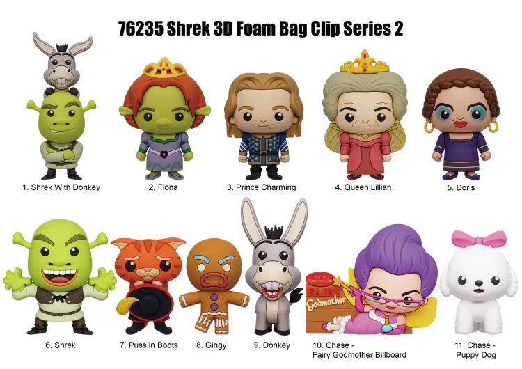 Monogram - SHREK - Series 2 - 3D Foam Bag Clip (Display 24 Pcs)