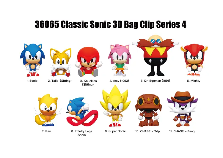 Monogram - SONIC - Series 4 - 3D Foam Bag Clip (Display 24 Pcs)