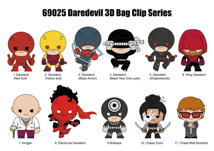 Monogram - DAREDEVIL - 3D Foam Bag Clip (Display 24 Pcs)