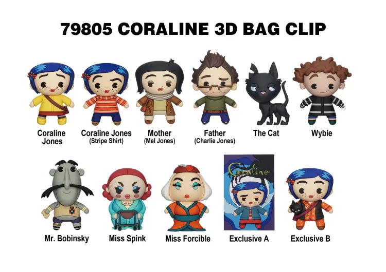 Monogram - CORALINE - Series 1 - 3D Foam Bag Clip (Display 24 Pcs)