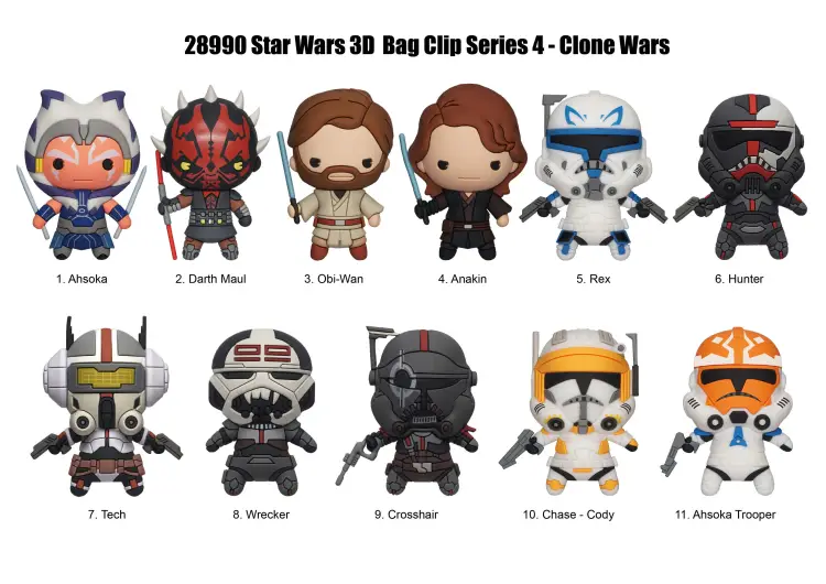 Monogram - STAR WARS THE CLONE WARS -Series 4 - 3D Foam Bag Clip (Display 24 Pcs)