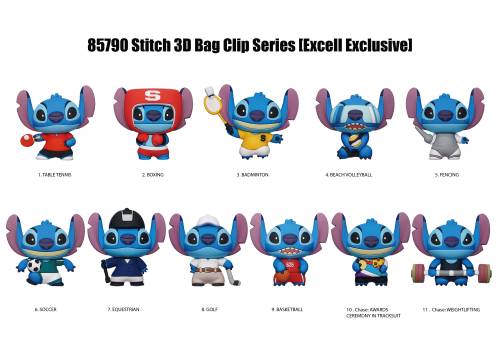 Monogram - STITCH SPORT - Series 1 - 3D Foam Bag Clip (Display 24 Pcs)