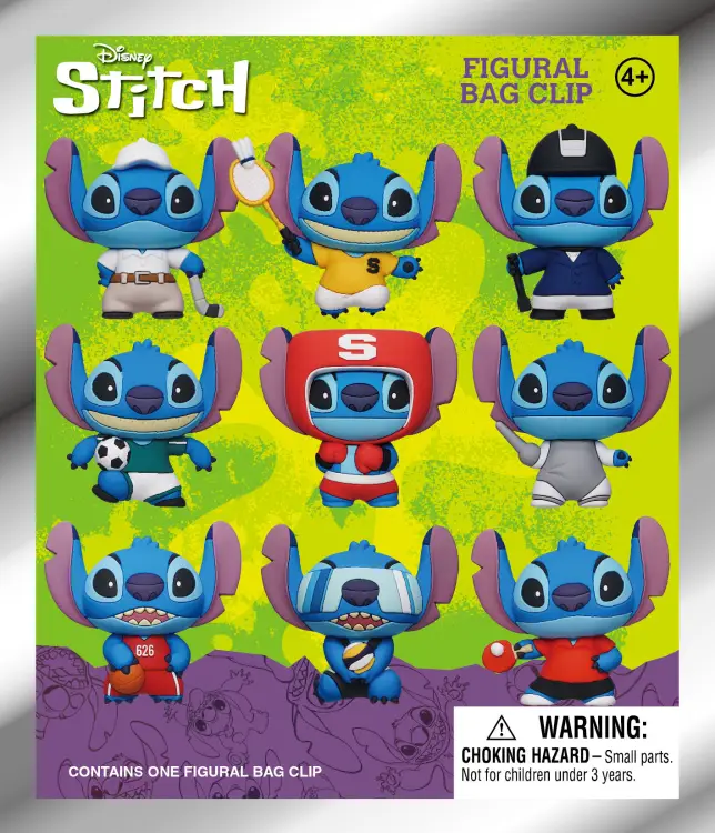 Monogram - STITCH SPORT - Series 1 - 3D Foam Bag Clip (Display 24 Pcs)