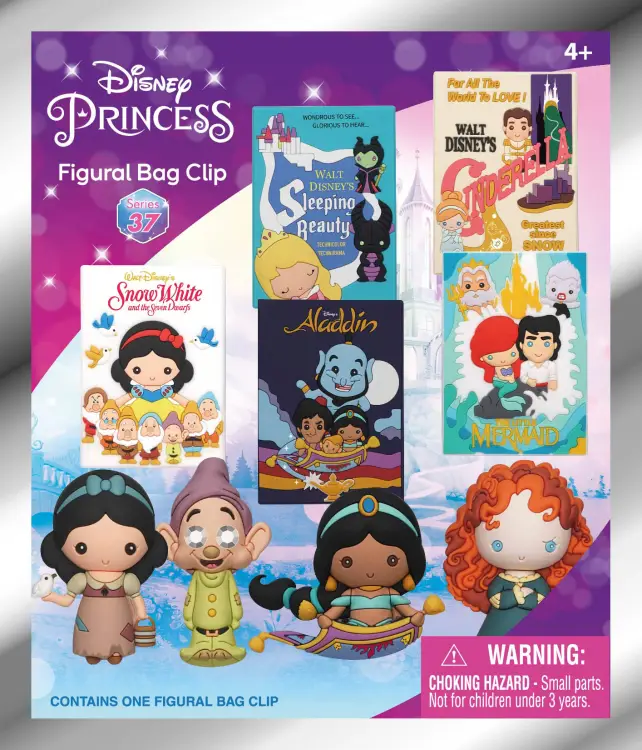 Monogram - DISNEY PRINCESS - Series 37 - 3D Foam Bag Clip (Display 24 Pcs)
