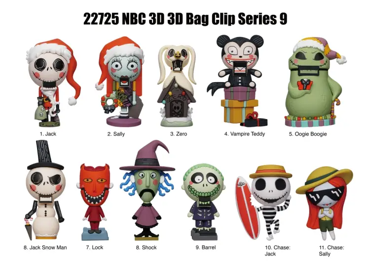 Monogram - NBX - Series 9 - 3D Foam Bag Clip (Display 24 Pcs)