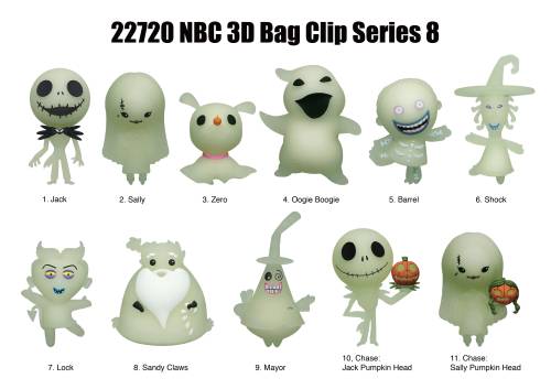 Monogram - NBX - Series 8 - 3D Foam Bag Clip (Display 24 Pcs)