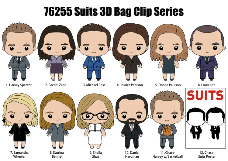 Monogram - SUIT SERIES - Series 1 - 3D Foam Bag Clip (Display 24 Pcs)