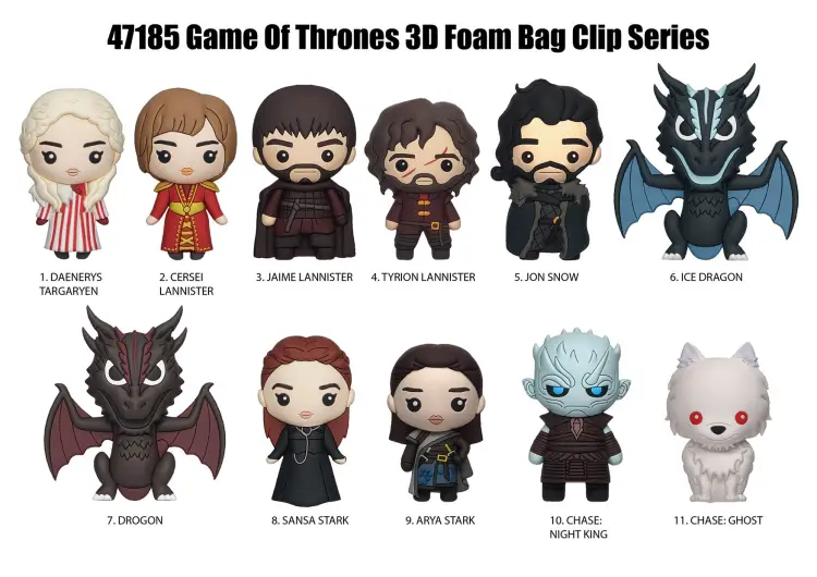Monogram - GAME OF THRONES - Series 1 - 3D Foam Bag Clip (Display 24 Pcs)
