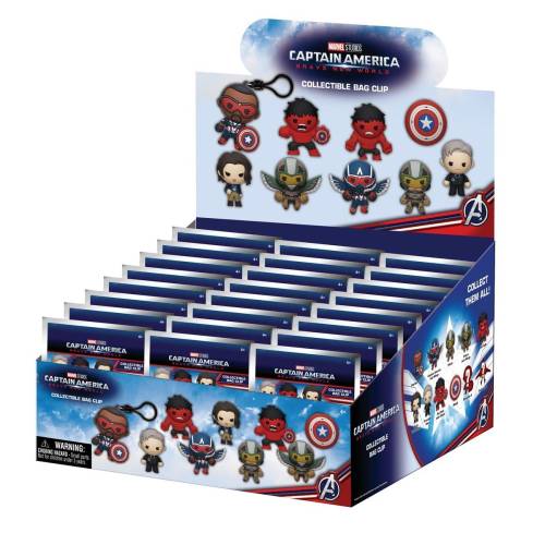 Monogram - CAPTAIN AMERICA -  Brave New Wolrd - 3D Foam Bag Clip (Display 24 Pcs)