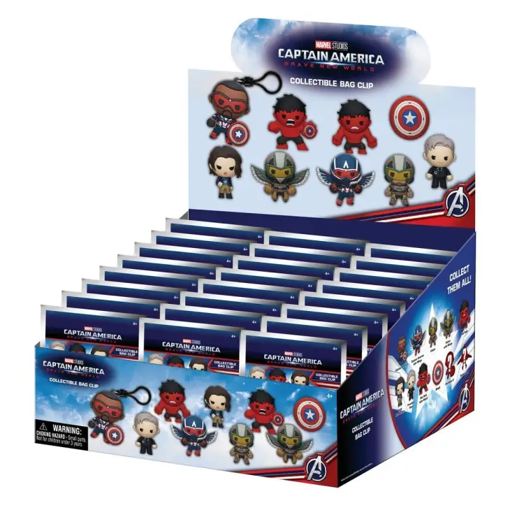 Monogram - CAPTAIN AMERICA -  Brave New Wolrd - 3D Foam Bag Clip (Display 24 Pcs)