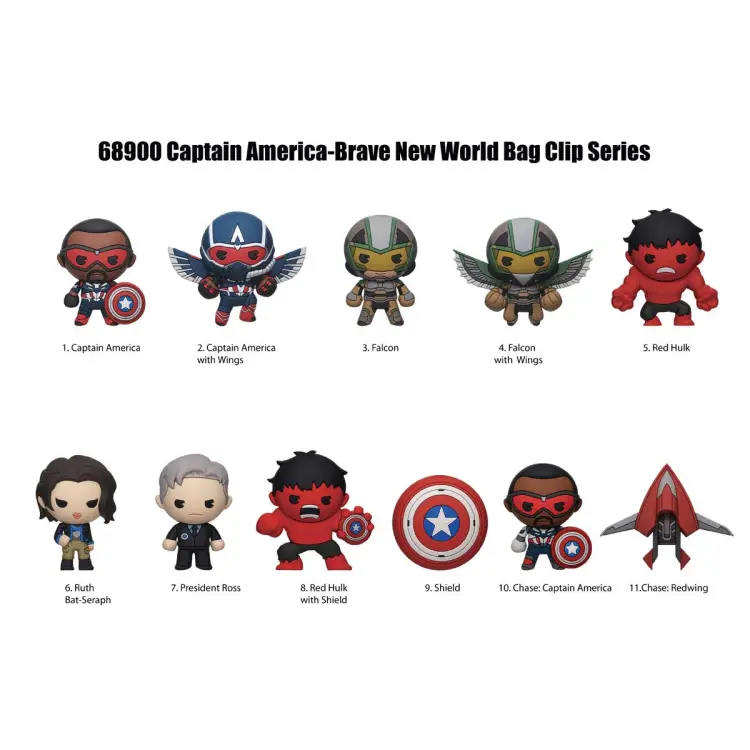 Monogram - CAPTAIN AMERICA -  Brave New Wolrd - 3D Foam Bag Clip (Display 24 Pcs)