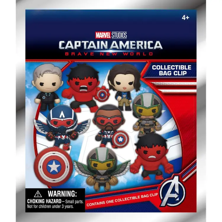 Monogram - CAPTAIN AMERICA -  Brave New Wolrd - 3D Foam Bag Clip (Display 24 Pcs)