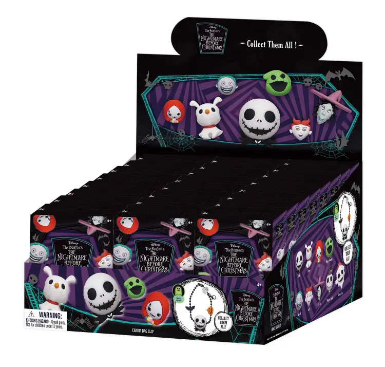 Monogram - NIGHTMARE BEFORE CHRISTMAS - Charm Bag Clip (Display 24 Pcs)
