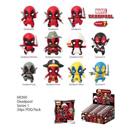 Monogram - MARVEL - Deadpool Series 1 - 3D Foam Bag Clip (Display 24 Pcs)