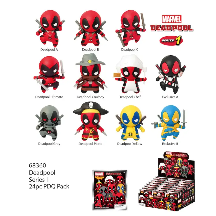 Monogram - MARVEL - Deadpool Series 1 - 3D Foam Bag Clip (Display 24 Pcs)