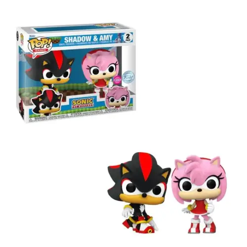 Funko POP! Sonic the Hedgehog - Shadow & Amy (Flocked) 2-Pack (Exclusive)