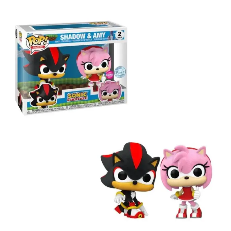 Funko POP! Sonic the Hedgehog - Shadow & Amy (Flocked) 2-Pack (Exclusive)