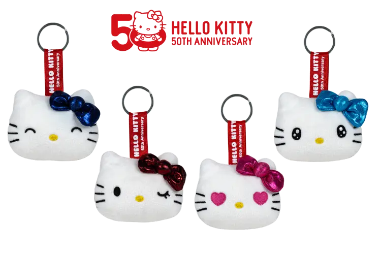 Play by Play - HELLO KITTY - Assortment of 24 Keychain Plushs - 4 models- 7cm