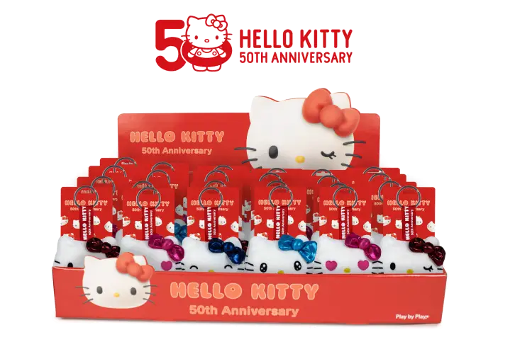 Play by Play - HELLO KITTY - Assortment of 24 Keychain Plushs - 4 models- 7cm